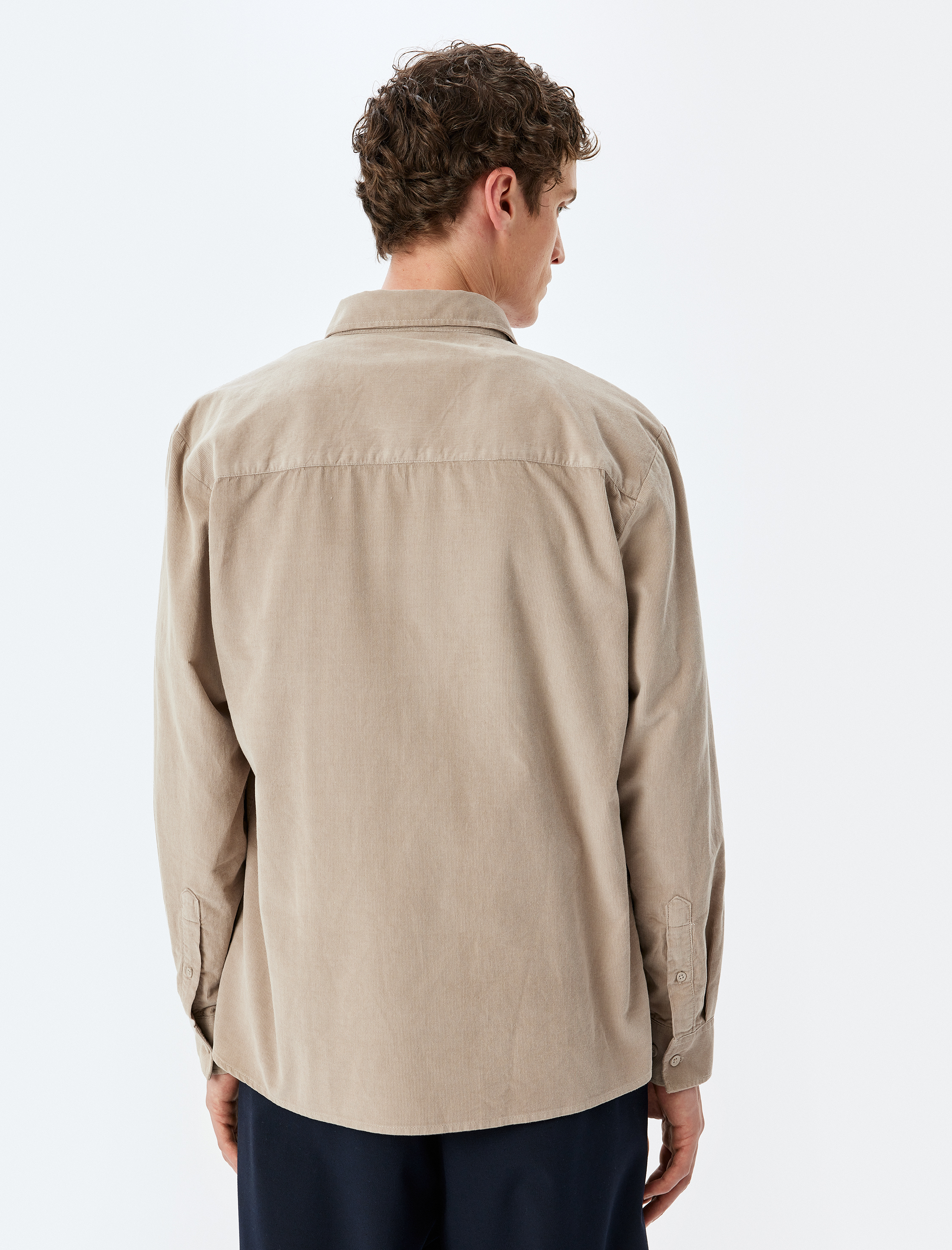   Pamuklu Regular Fit Fitilli Kadife Uzun Kollu Gömlek