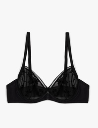 Dolgusuz Balenli Transparan Tül Sütyen