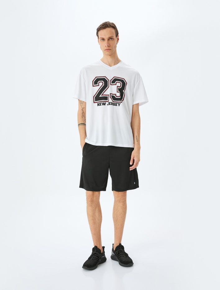  Beli Bağcıklı Cep Detaylı Spor Şort