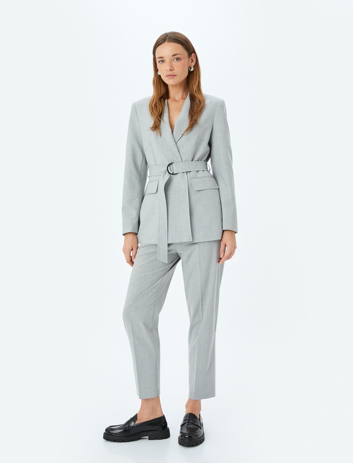  Cepli Slim Fit Cigarette Kumaş Pantolon