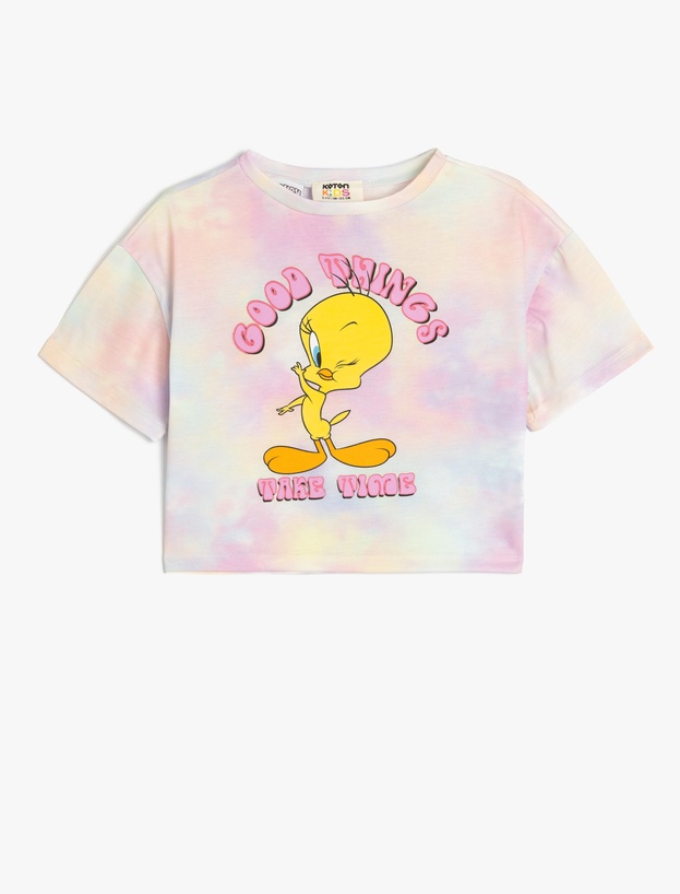 Tweety Tişört Lisanslı Kısa Kollu Baskılı Bisiklet Yaka_0