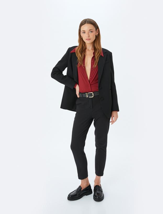 Cepli Slim Fit Cigarette Kumaş Pantolon_1
