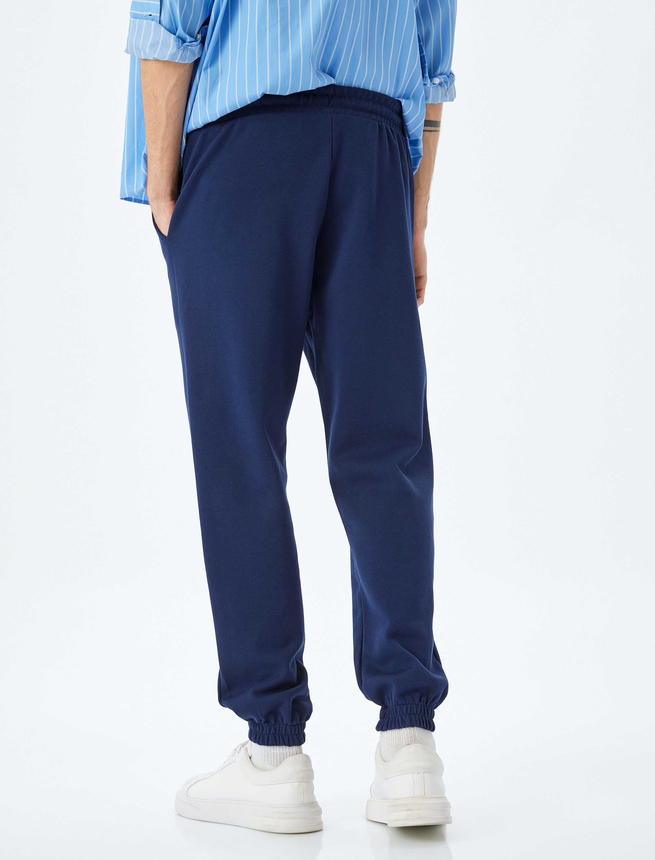   Pamuklu Pike Kumaş Cep Detaylı Beli Bağcıklı Jogger Eşofman Altı