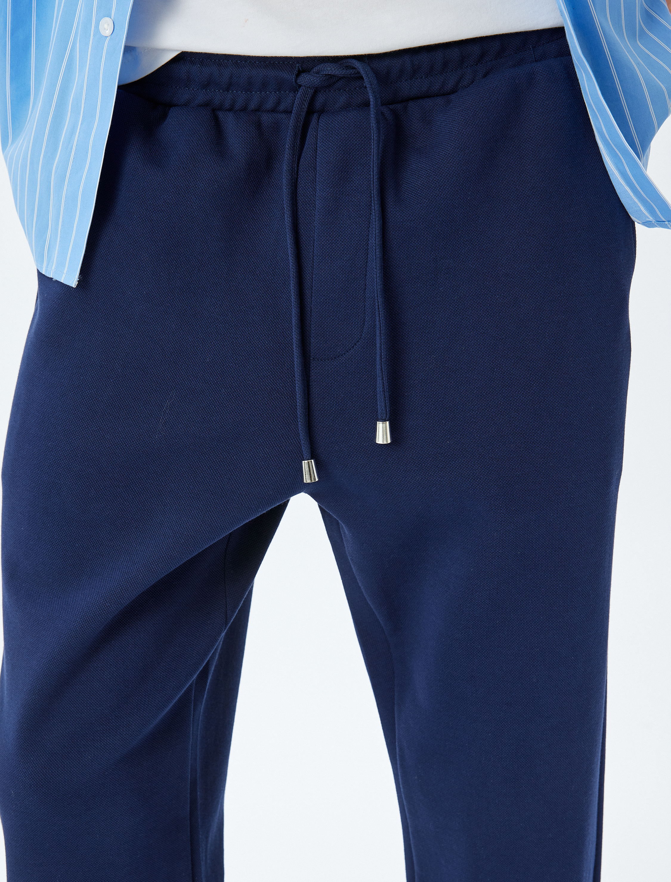   Pamuklu Pike Kumaş Cep Detaylı Beli Bağcıklı Jogger Eşofman Altı