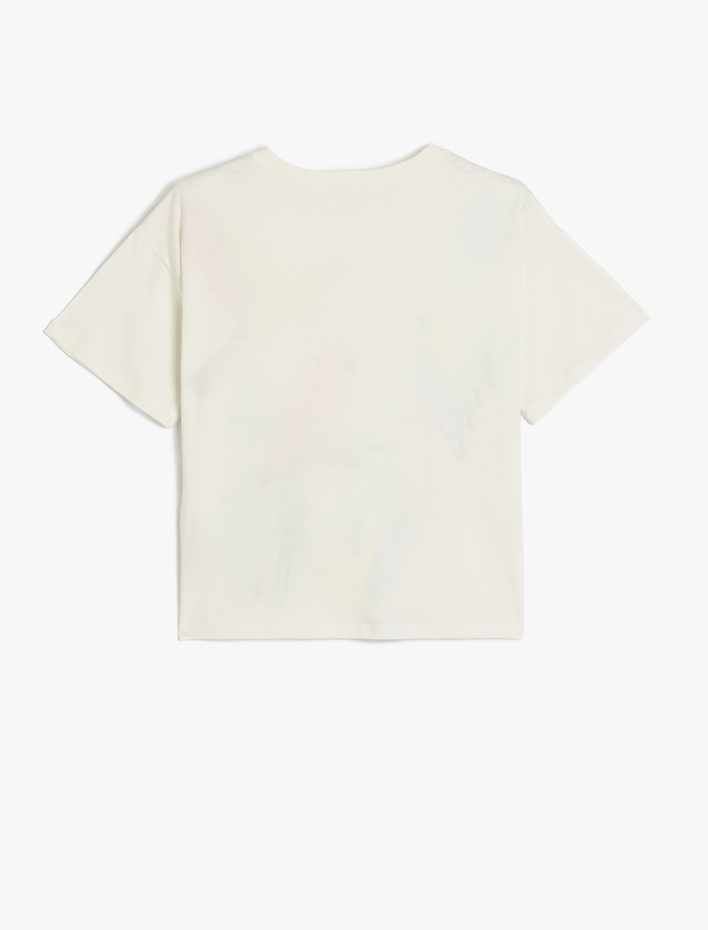 Kız Çocuk Papağanlı Tişört Kısa Kollu Bisiklet Yaka Pamuklu