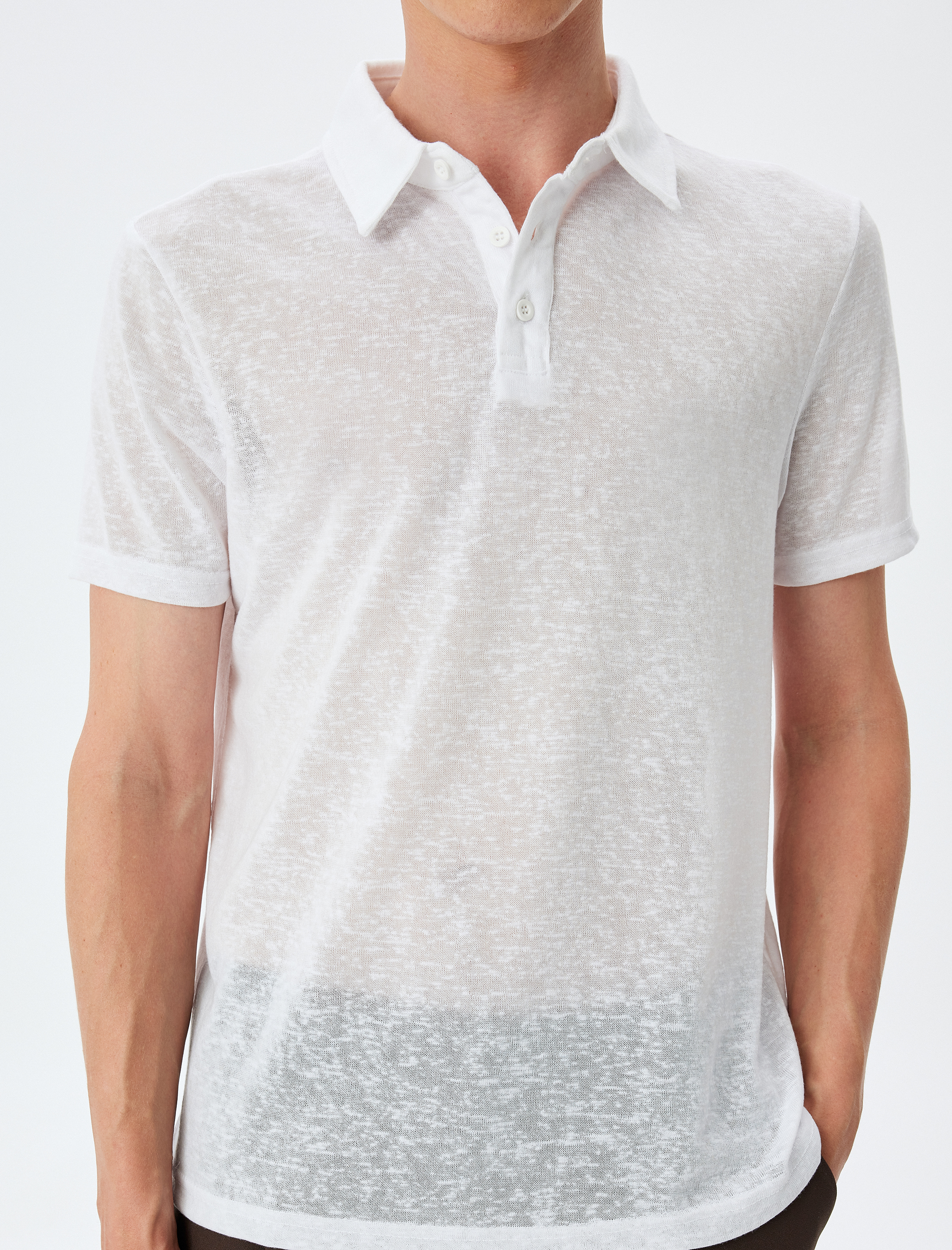   Kısa Kollu Yarı Transparan Regular Fit Polo Yaka Tişört