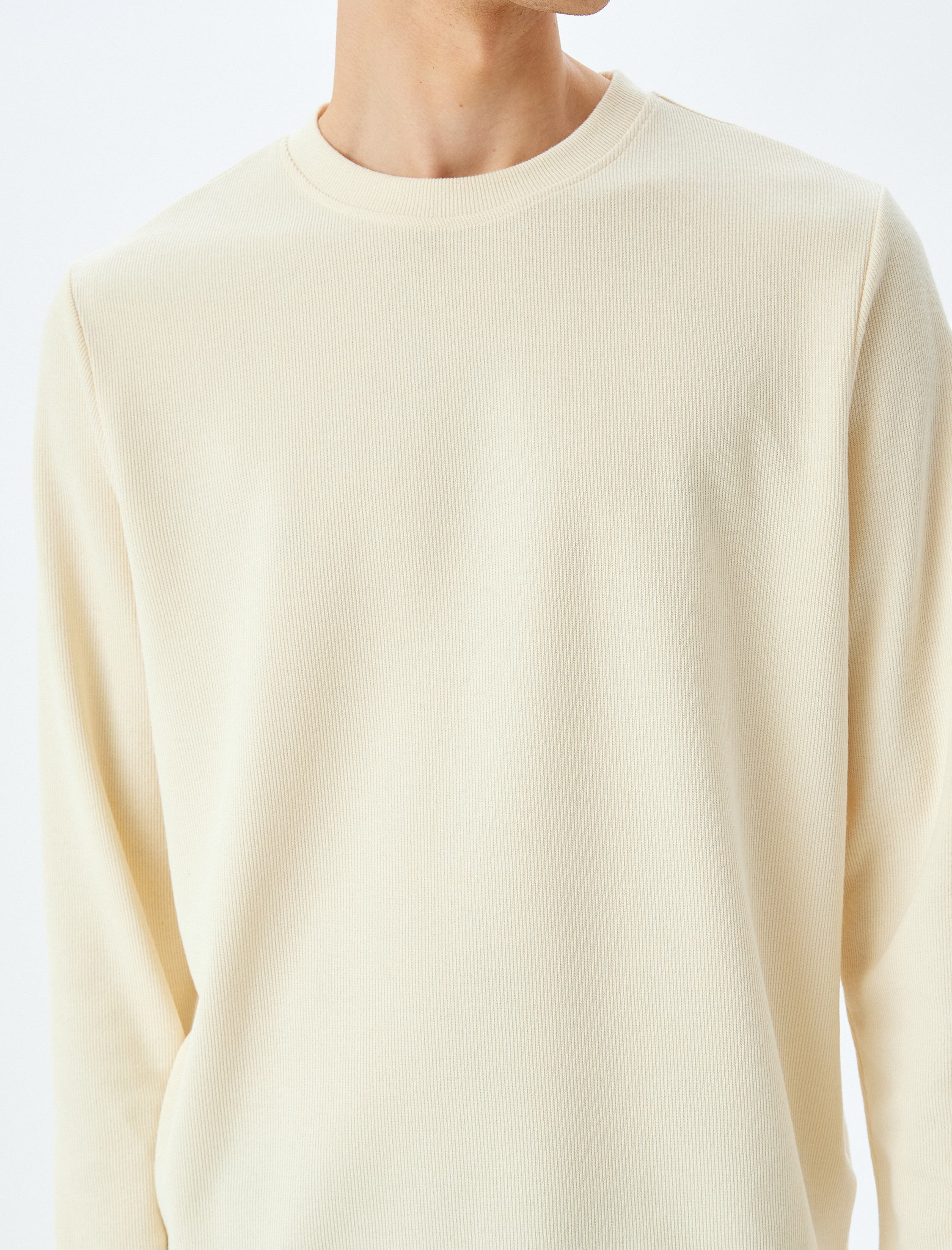   Pamuk Karışımlı Basic Bisiklet Yaka Sweatshirt