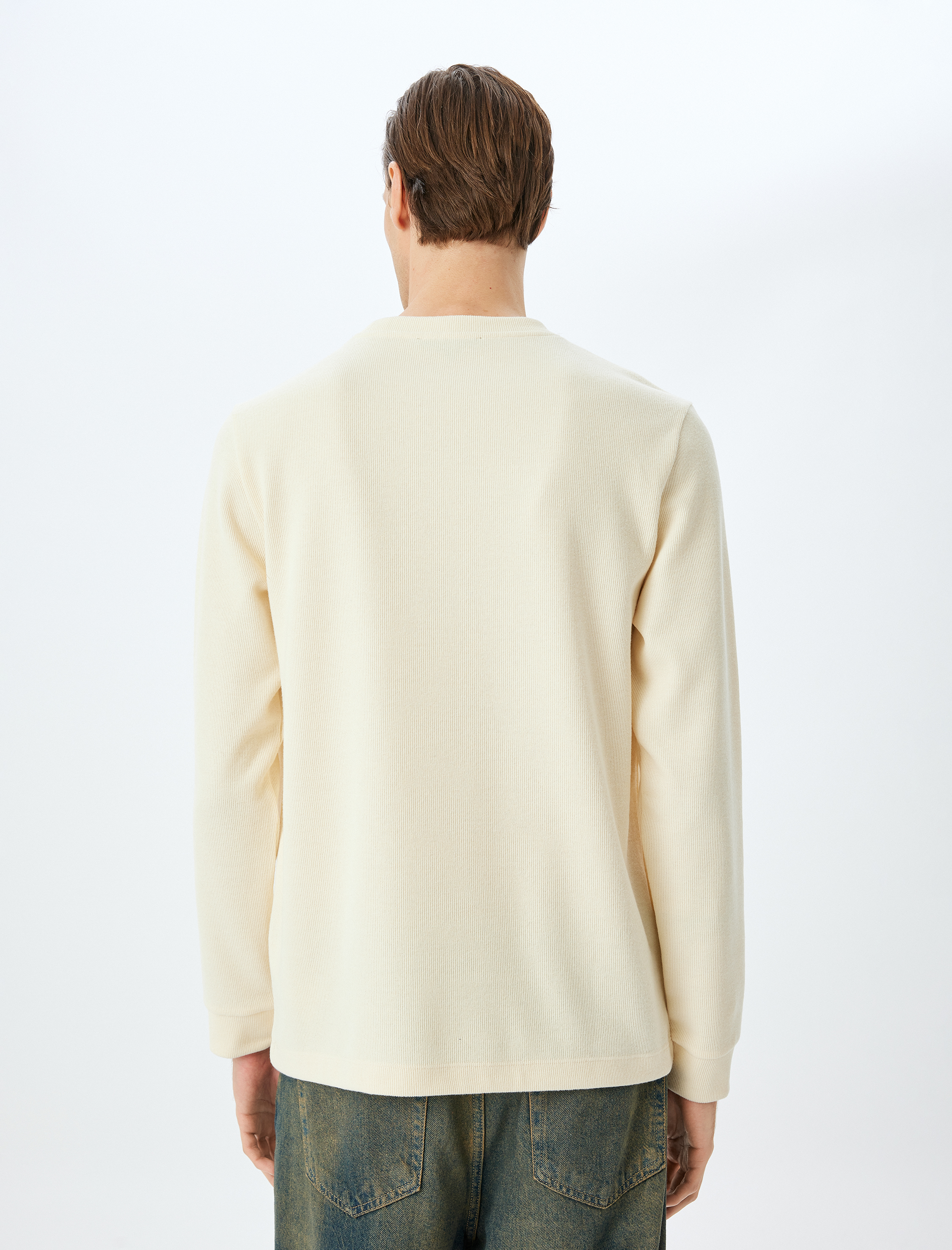   Pamuk Karışımlı Basic Bisiklet Yaka Sweatshirt