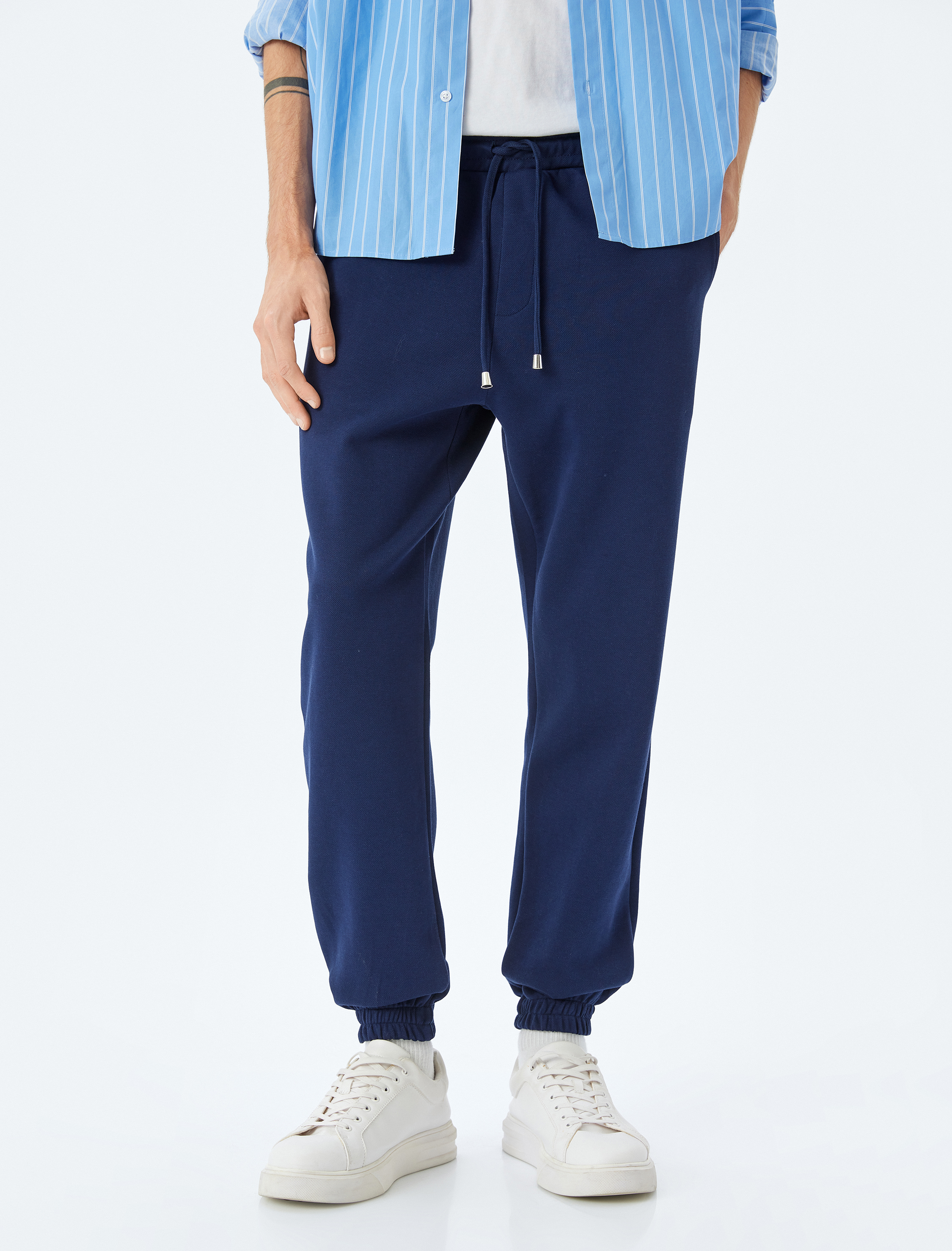   Pamuklu Pike Kumaş Cep Detaylı Beli Bağcıklı Jogger Eşofman Altı