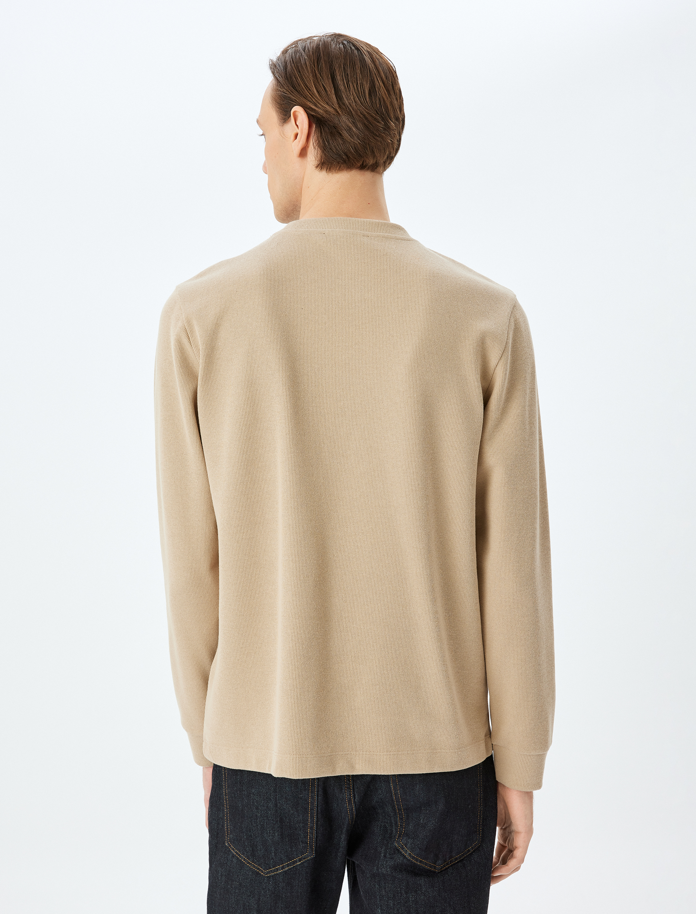   Pamuk Karışımlı Basic Bisiklet Yaka Sweatshirt