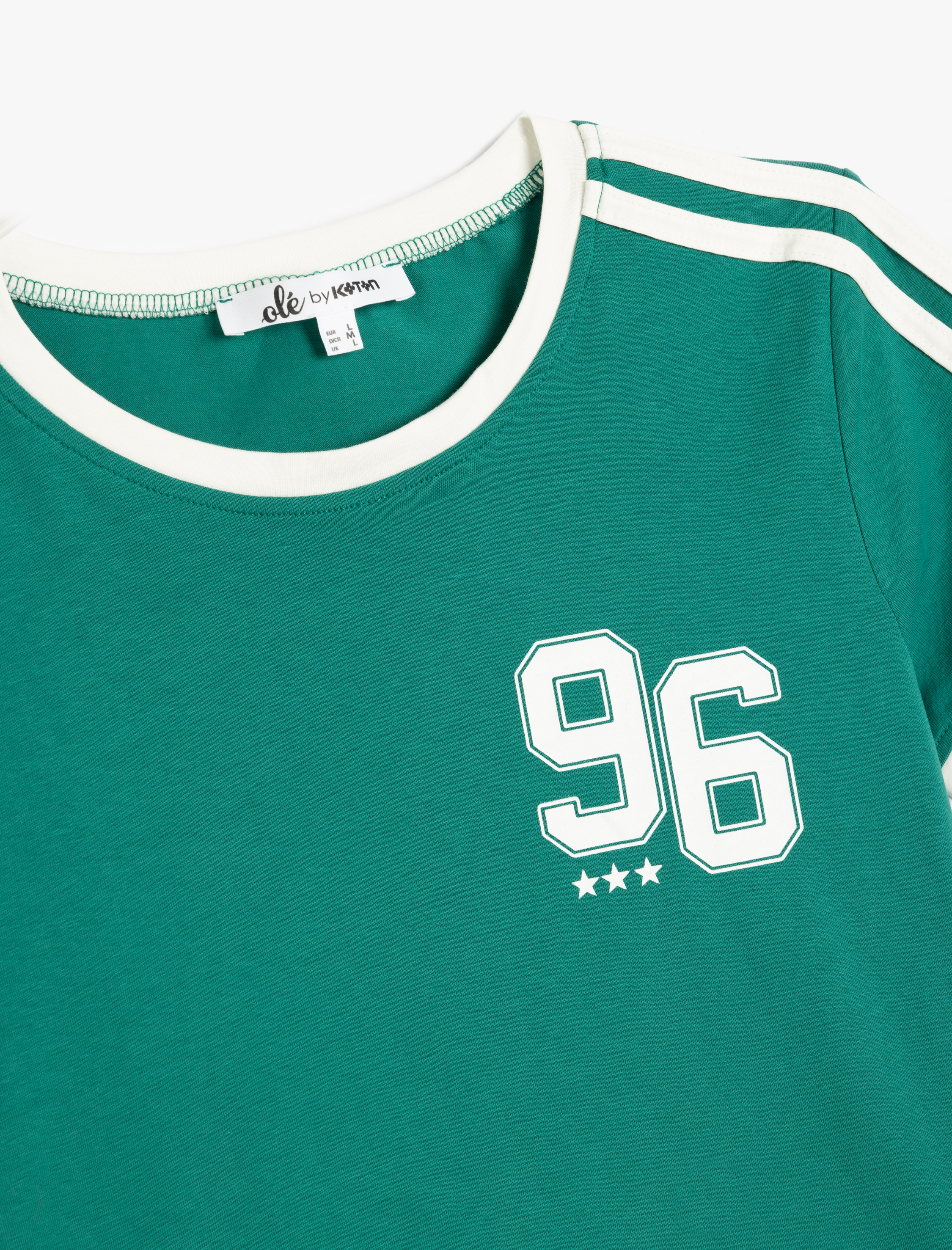 Kolej Baskılı Biyeli Bisiklet Yaka Kısa Kollu Slim Fit Tişört