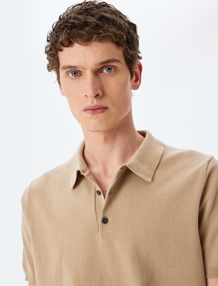  Kısa Kollu Pamuklu Polo Yaka Triko Tişört