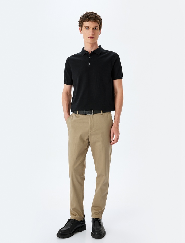  Kısa Kollu Pamuklu Polo Yaka Triko Tişört