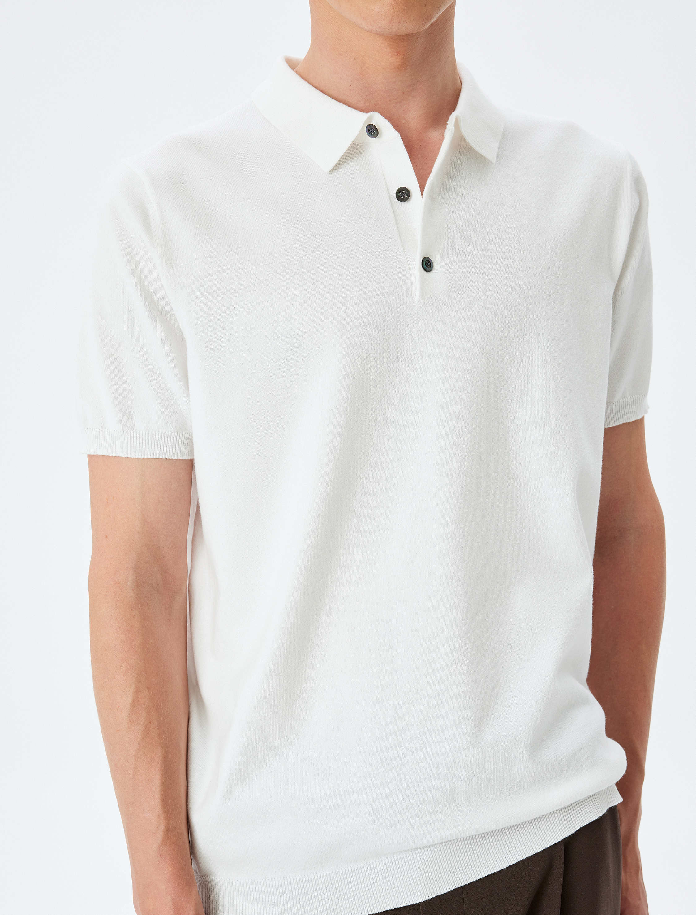   Kısa Kollu Pamuklu Polo Yaka Triko Tişört