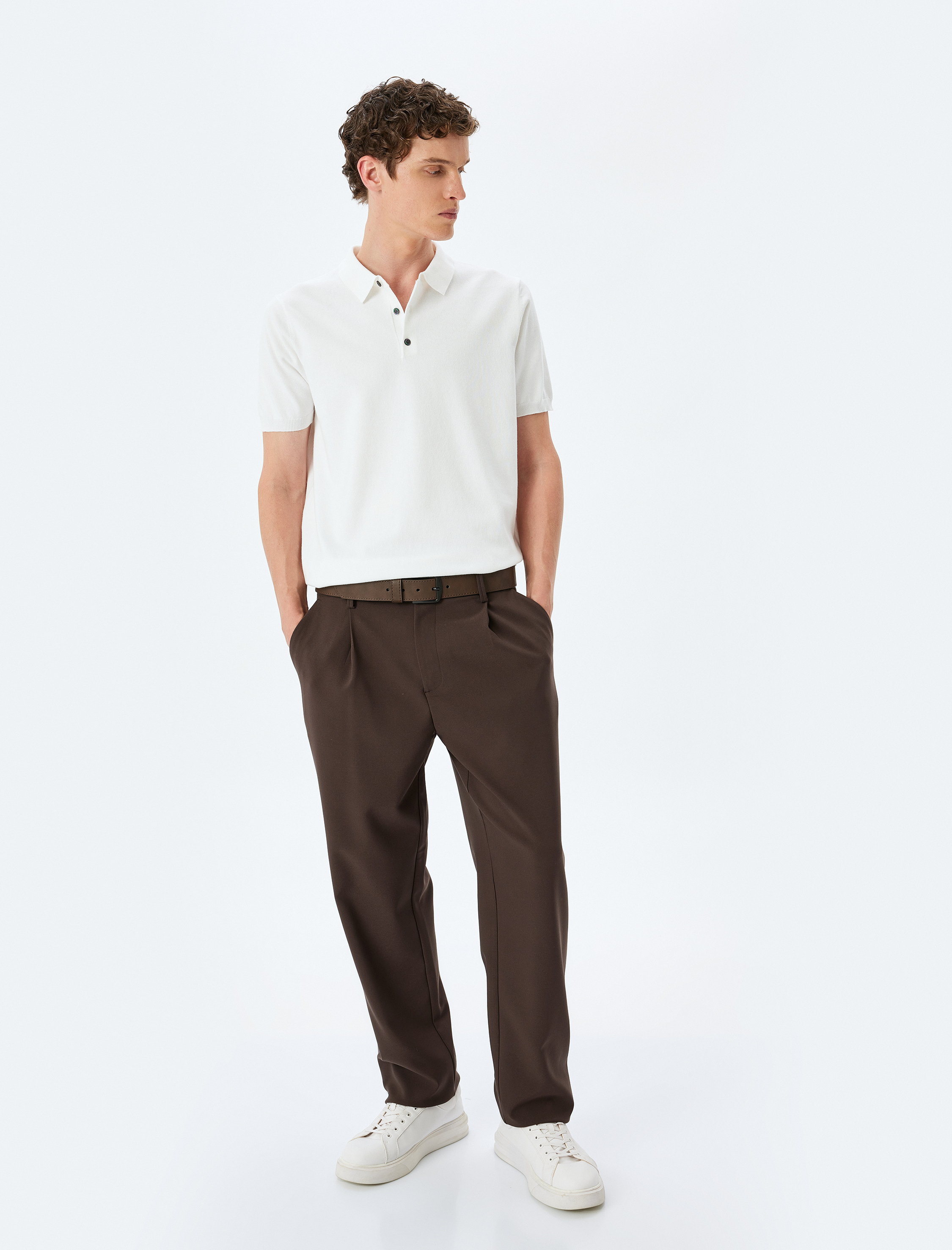   Kısa Kollu Pamuklu Polo Yaka Triko Tişört