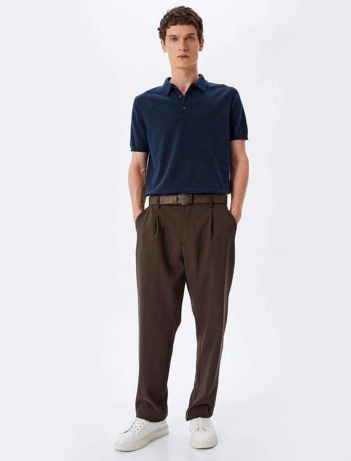  Kısa Kollu Pamuklu Polo Yaka Triko Tişört