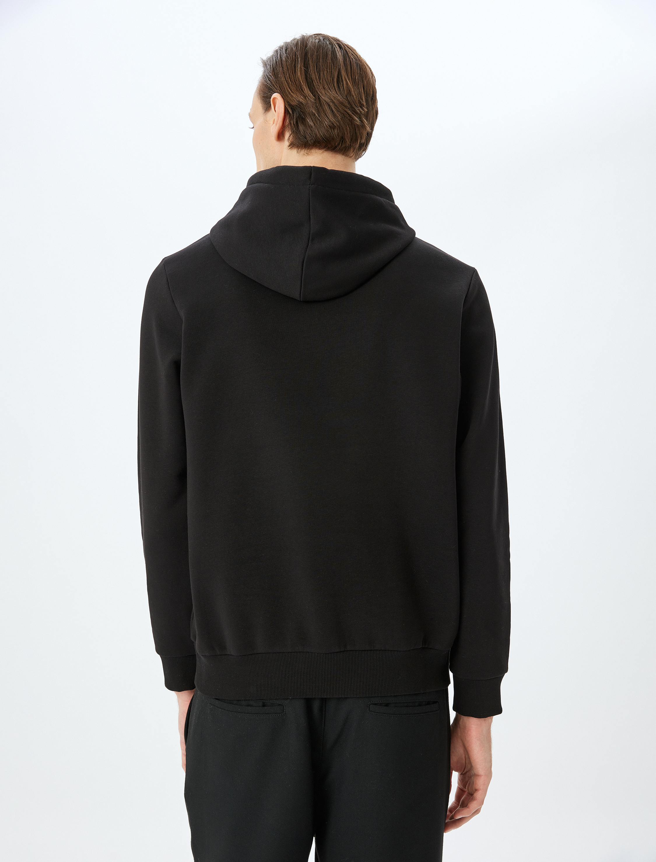   Şardonlu Pamuk Karışımlı Kapşonlu Slogan Baskılı Sweatshirt