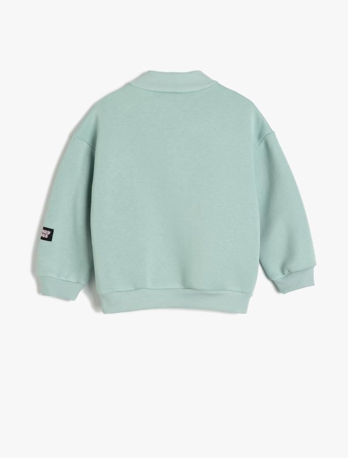 Kız Çocuk Dik Yaka Uzun Kollu Şardonlu Bugs Bunny Lisanslı Pamuklu Sweatshirt