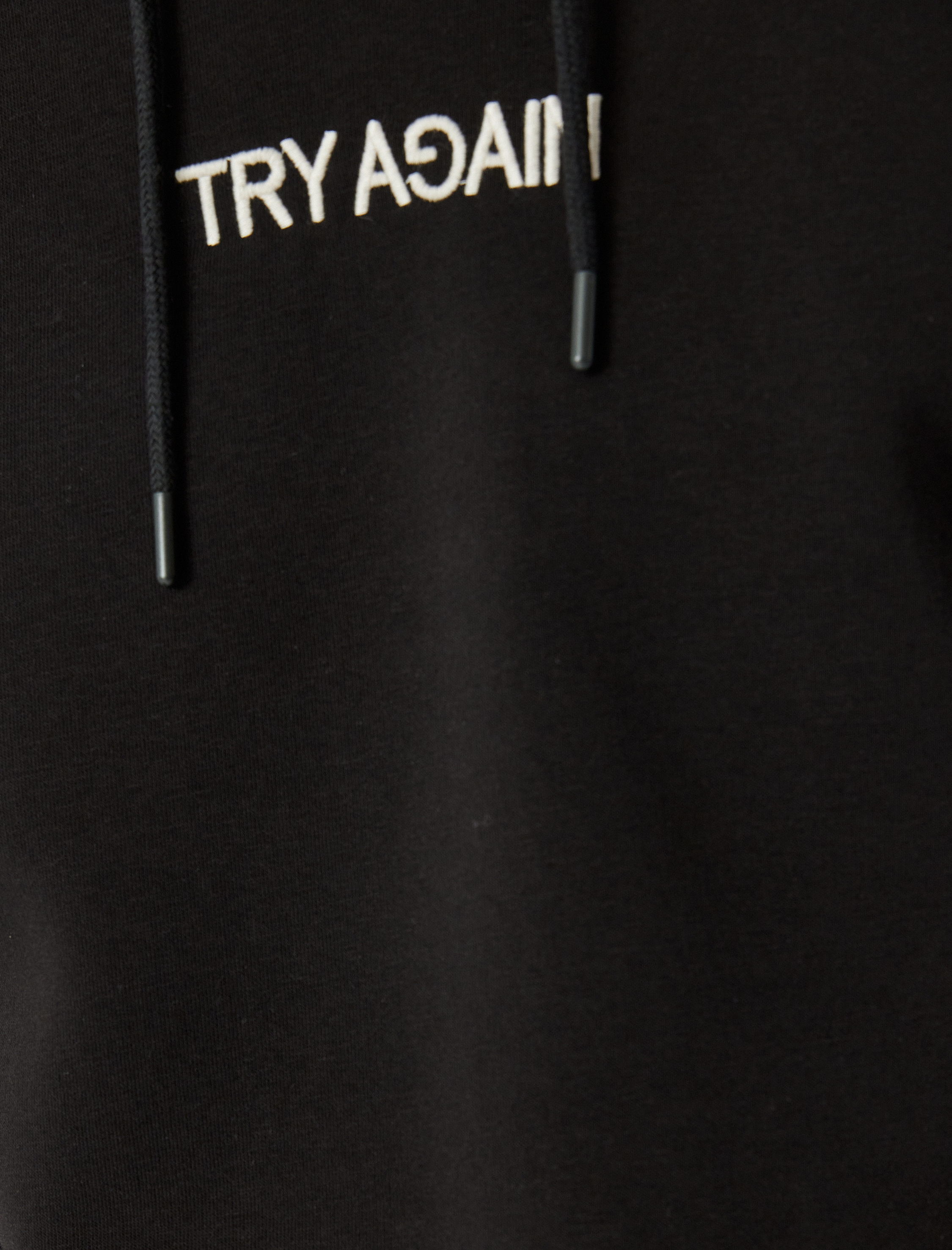   Slogan Baskılı Pamuklu Şardonlu Kapşonlu Sweatshirt