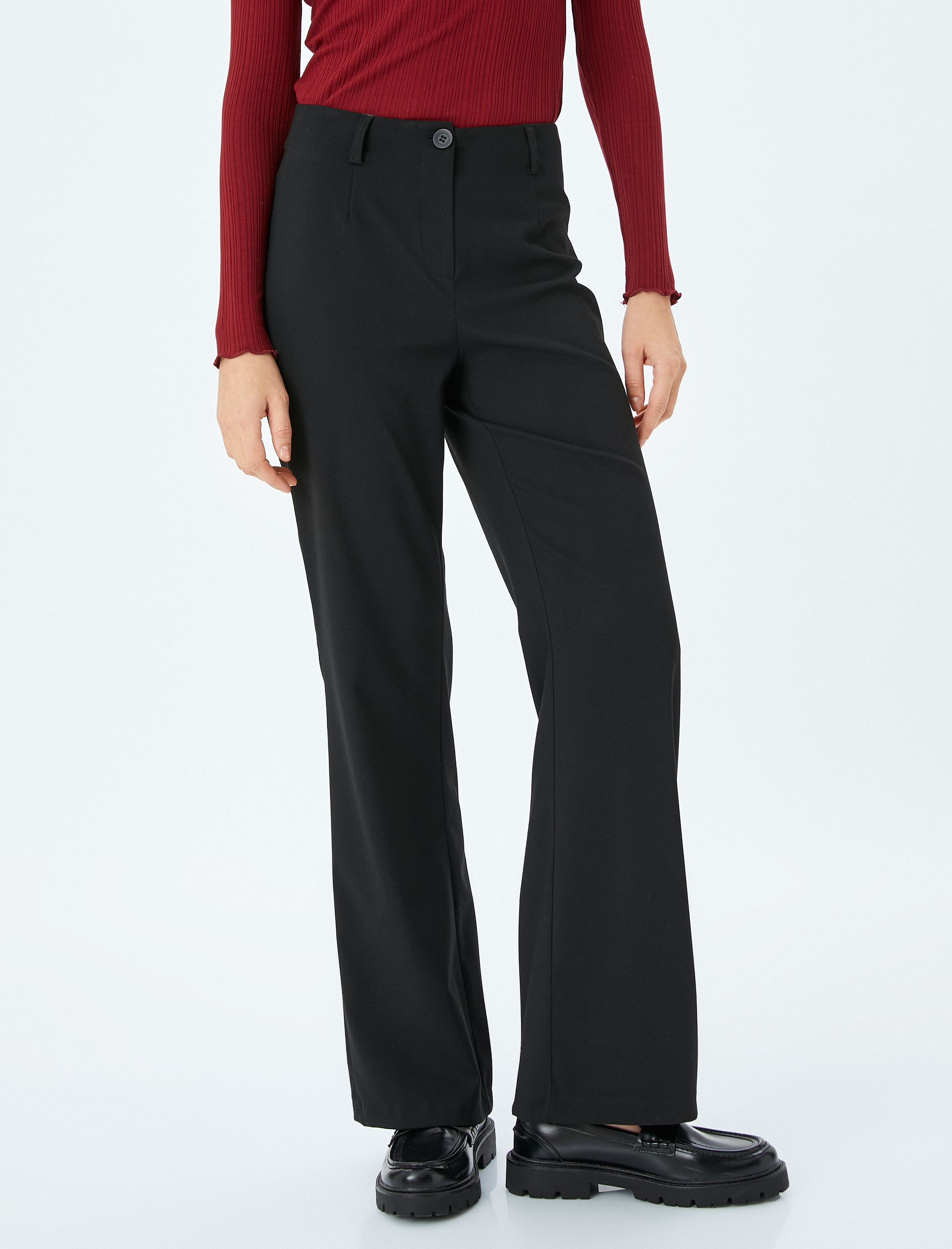   Ekstra Uzun Düz Paça Kumaş Pantolon