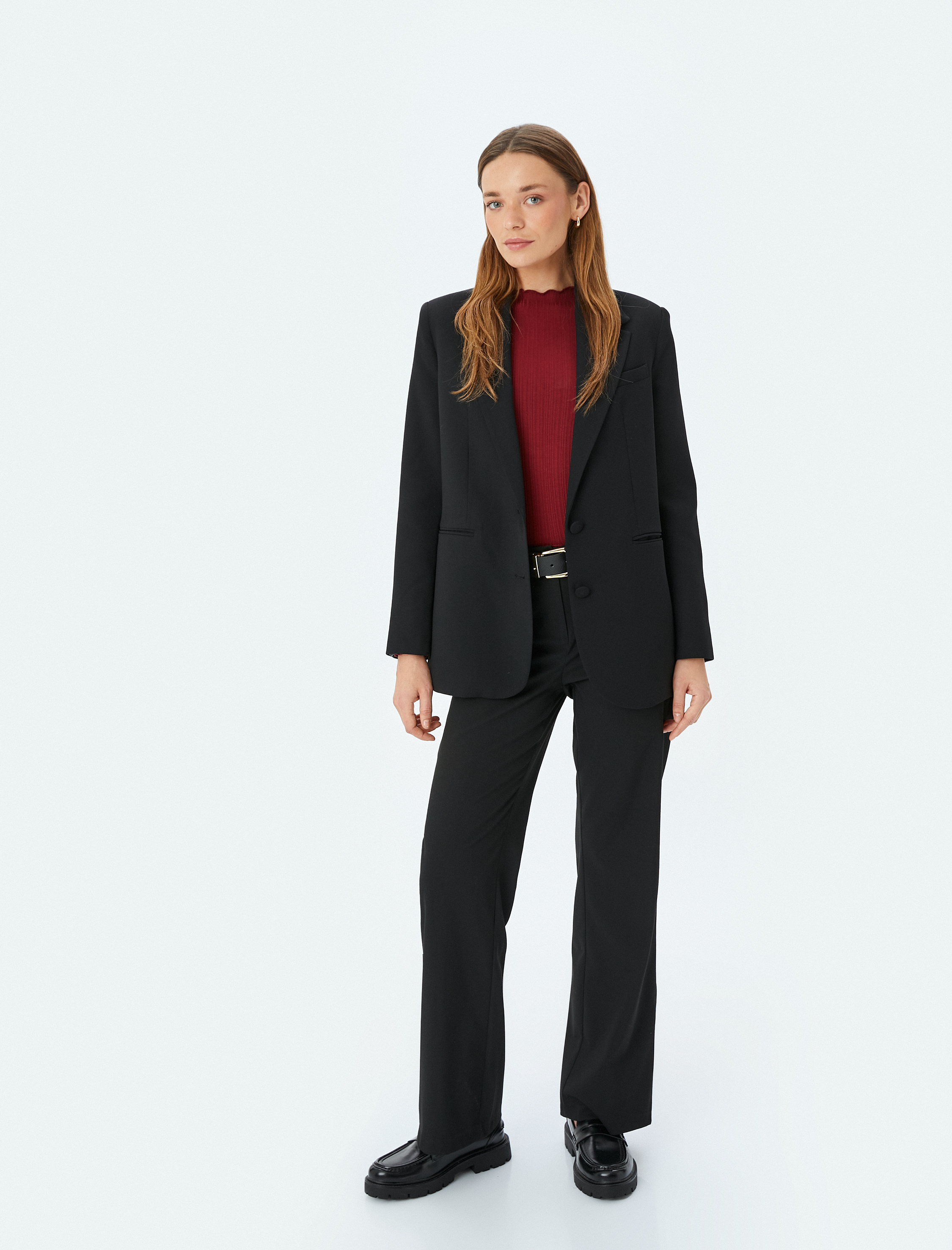   Ekstra Uzun Düz Paça Kumaş Pantolon