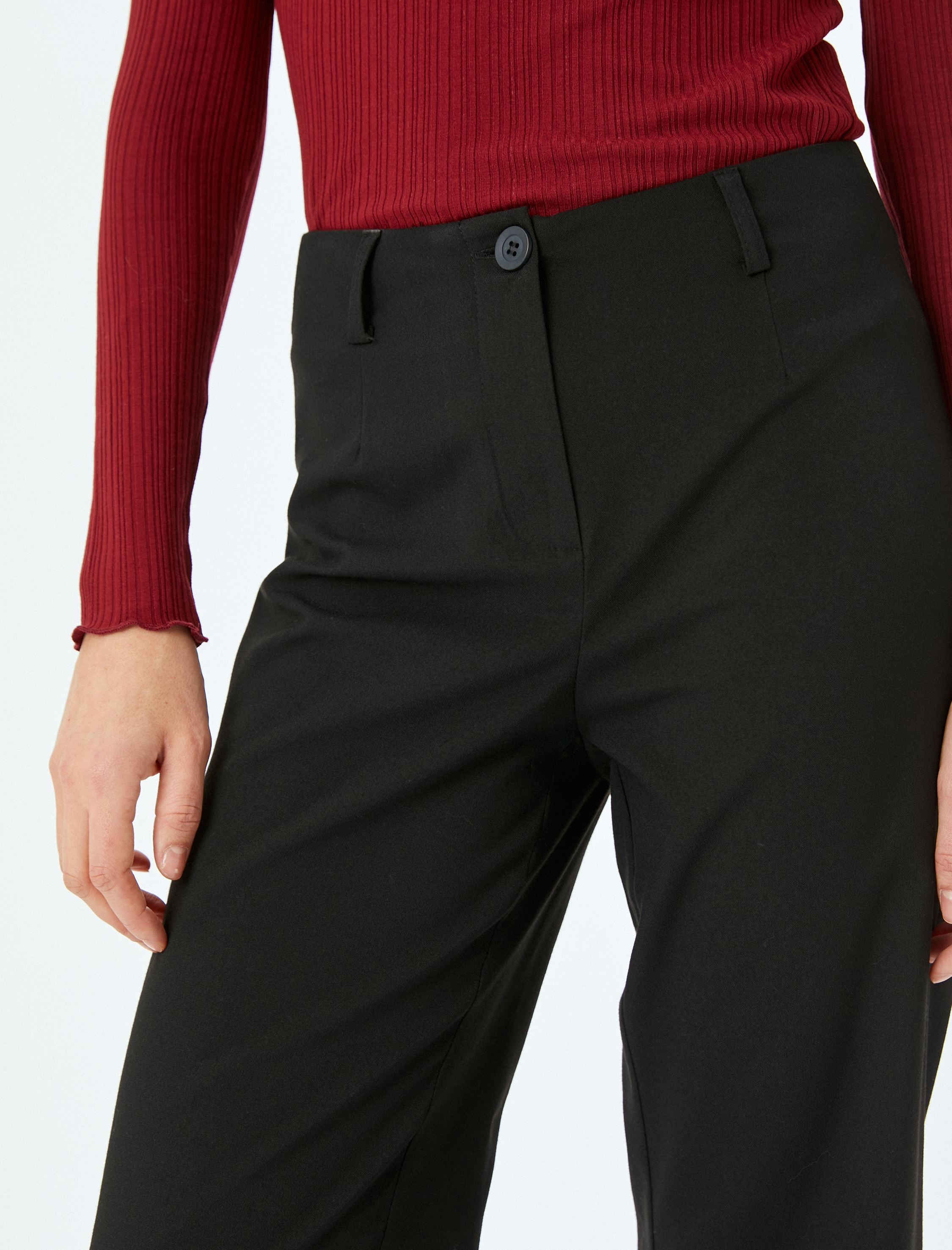   Ekstra Uzun Düz Paça Kumaş Pantolon