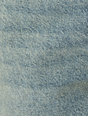 Düz Paça Normal Bel Düz Kesim Düğmeli Pamuklu Kot Pantolon - Straight Fit Jean_5