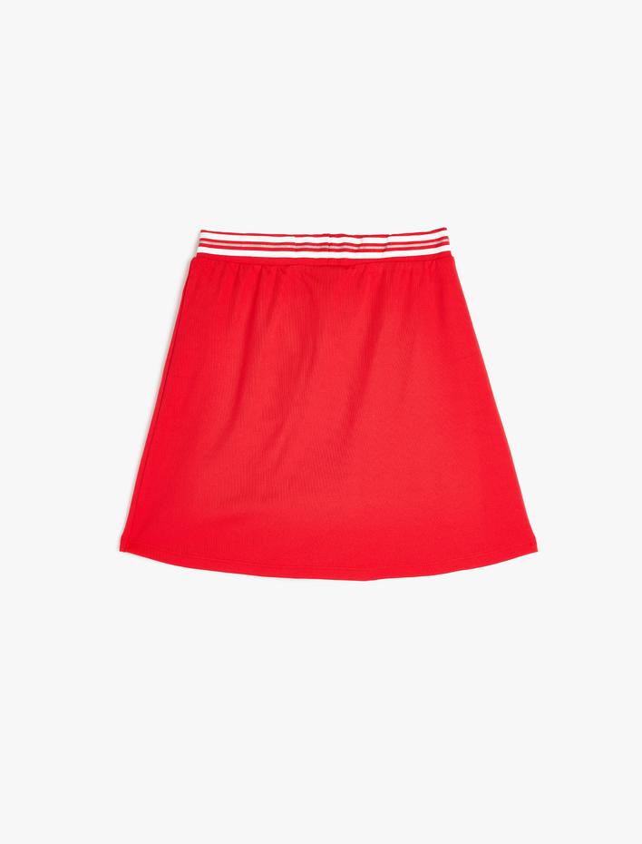 Kız Çocuk Mini Şort Etek Pileli Beli Lastikli