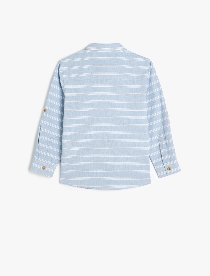 Erkek Çocuk Gömlek Uzun Kollu Düğmeli Pamuklu