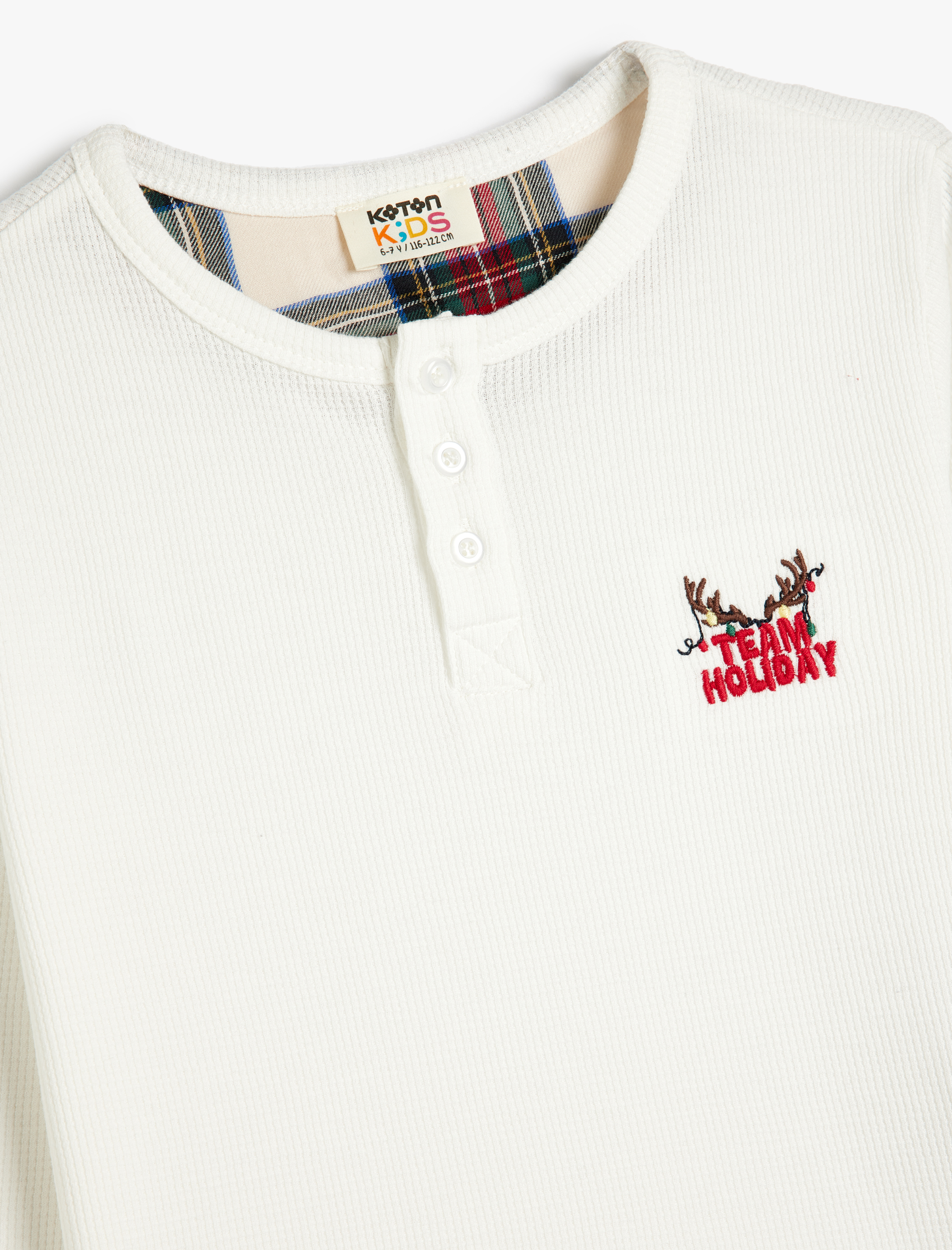 Erkek Çocuk Pamuklu Pijama Üstü Uzun Kollu Yuvarlak Yaka