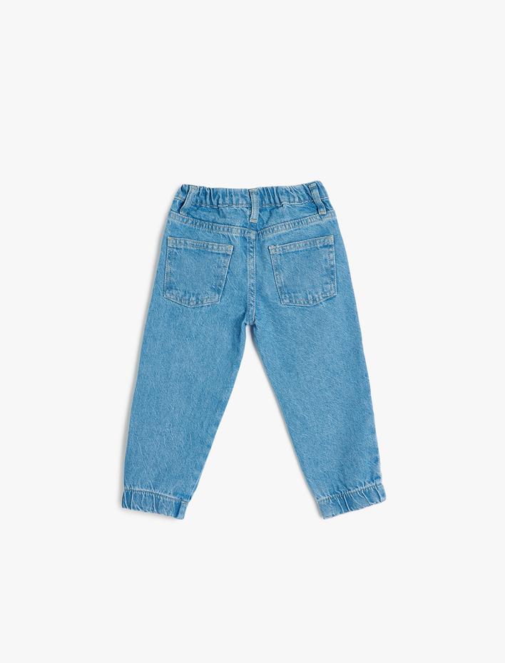 Kız Bebek Jogger Kargo Pantolon Cepli Şerit Detaylı Pamuklu