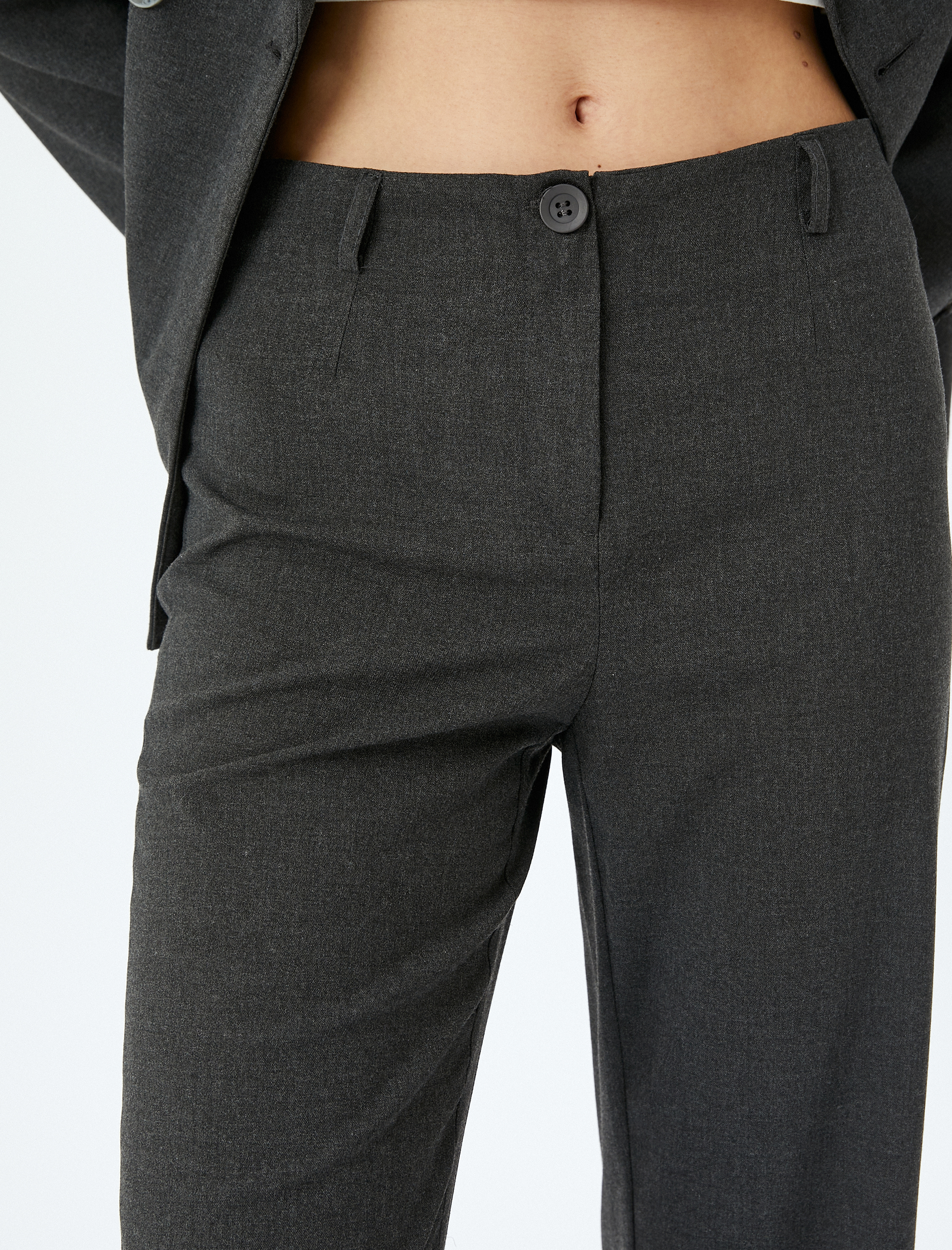   Ekstra Uzun Düz Paça Kumaş Pantolon