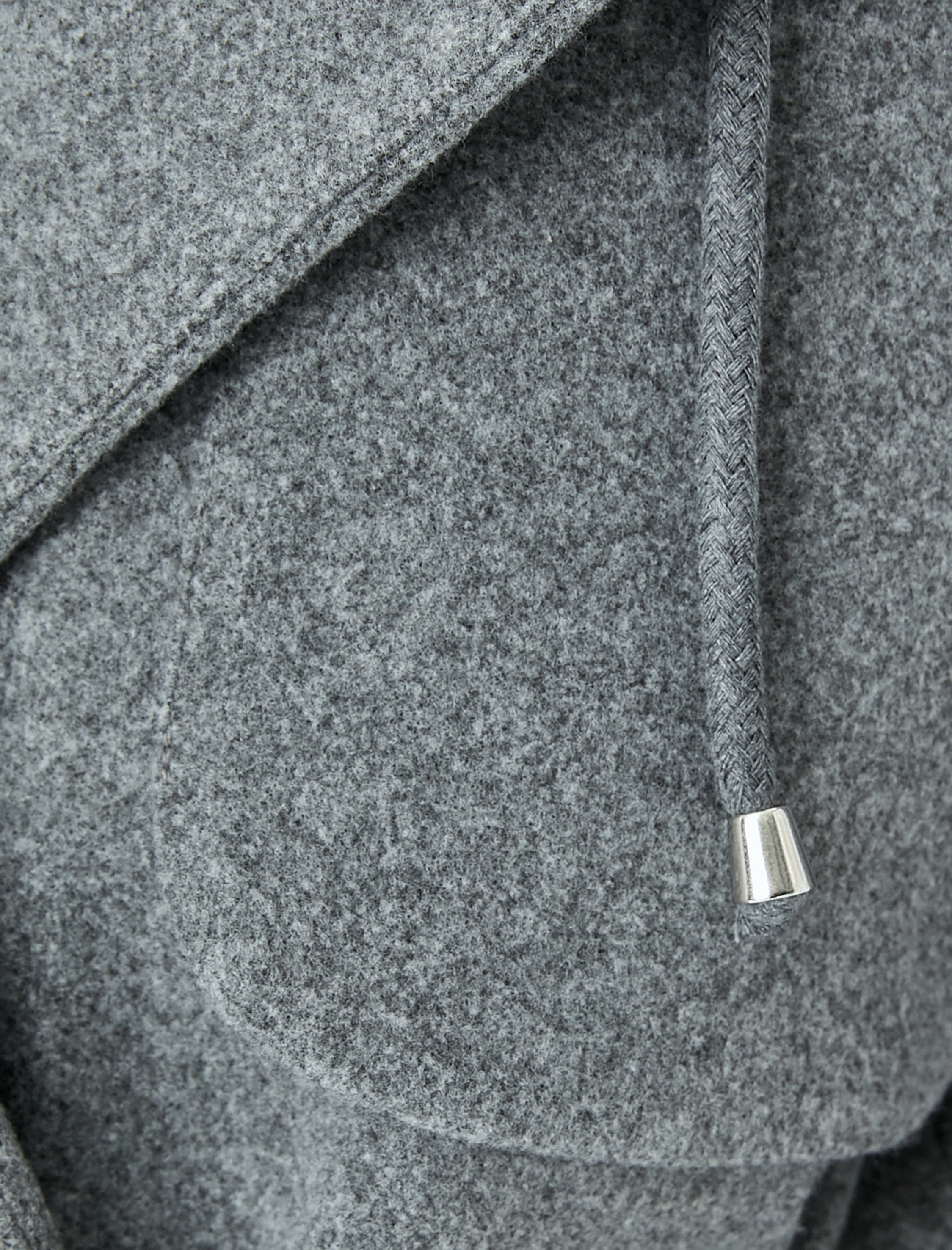   Cepli Fermuarlı Suni Kürk Detaylı Kapüşonlu Kaşe Kaban