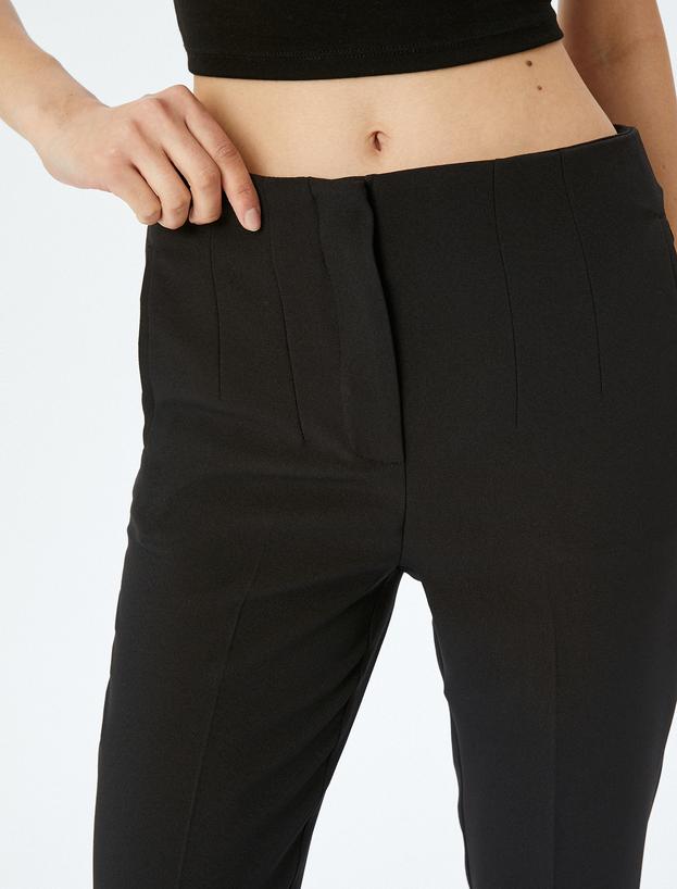 Slim Fit Yüksek Bel Cepli Cigarette Kumaş Pantolon_4