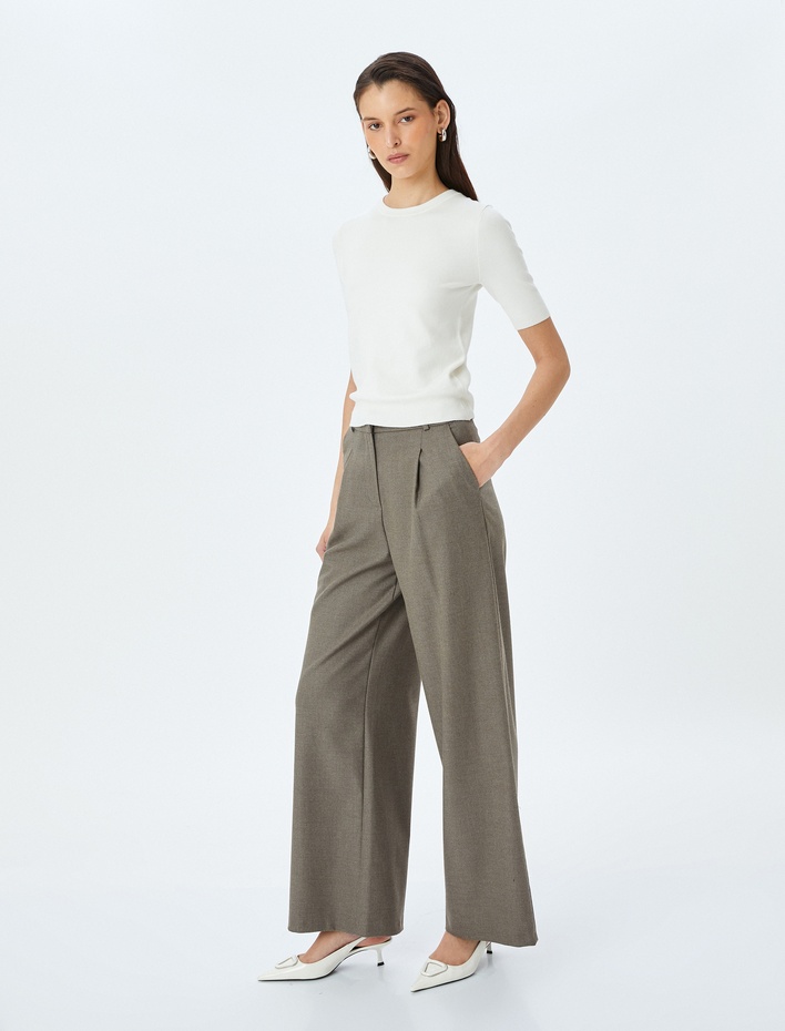  Bisiklet Yaka Kısa Kollu Basic Triko Kazak