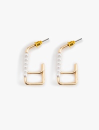 Geometrik İnci Küpe