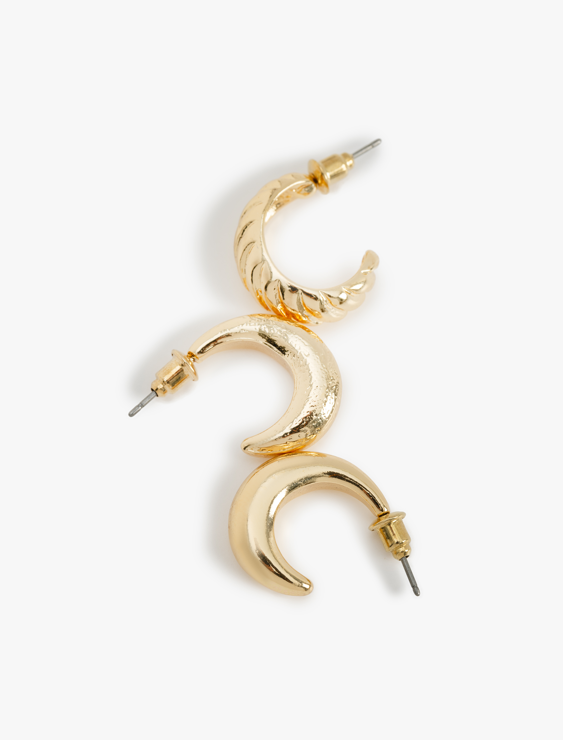  Kadın 3'lü Kalın Halka Küpe Seti