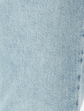 Yüksek Bel İspanyol Paça Skinny Fit Düğmeli Yırtmaç Detaylı Kot Pantolon - Slim Flare Jean_5