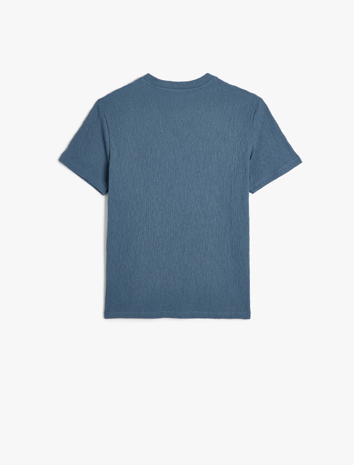  Bisiklet Yaka Pamuk Karışımlı Dar Kalıp Kısa Kollu Tişört