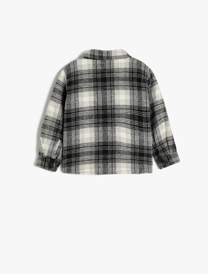 Erkek Bebek Oduncu Gömleği Kapaklı Cepli Uzun Kollu