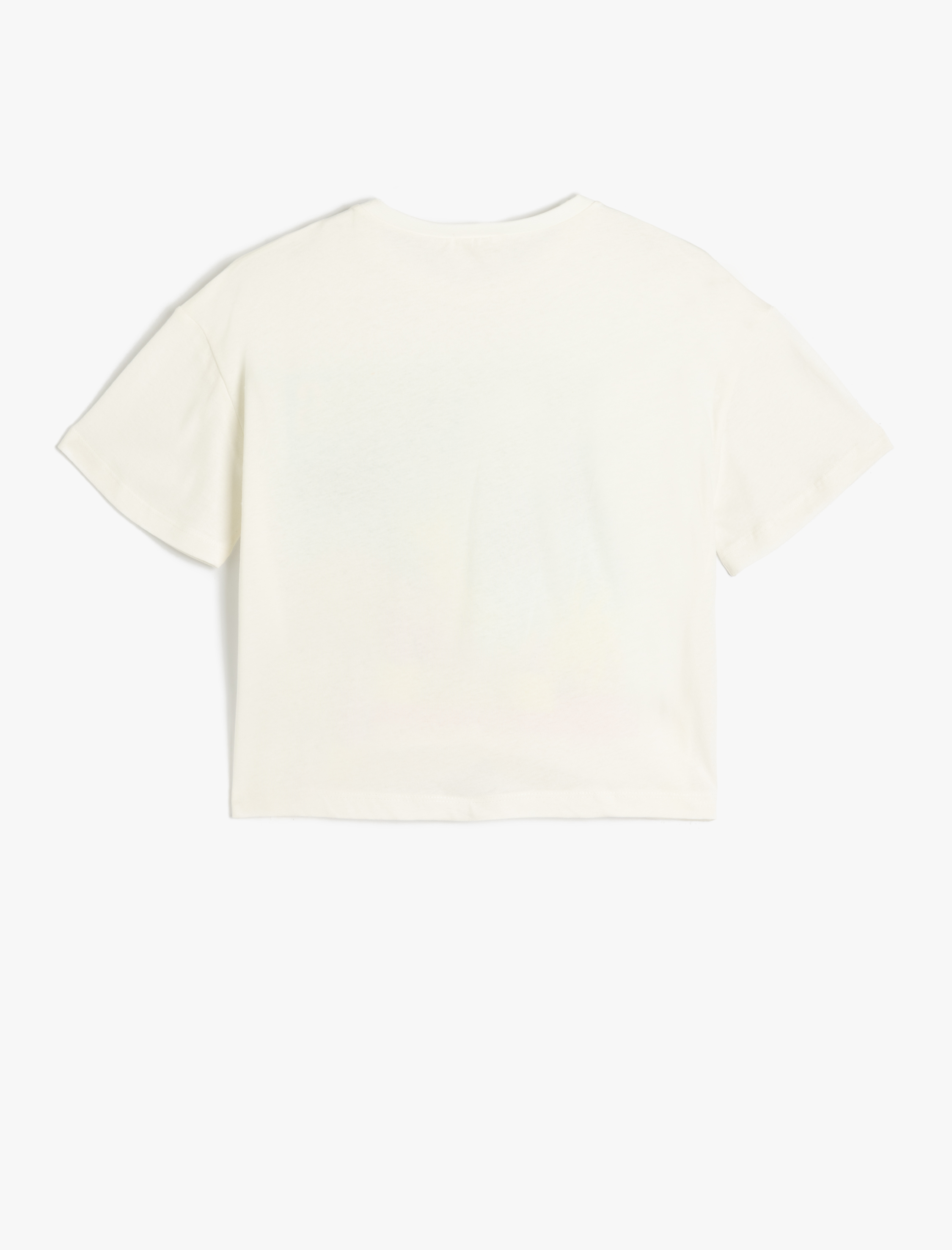  Kız Çocuk Tropik Baskılı Tişört Kısa Kollu Bisiklet Yaka