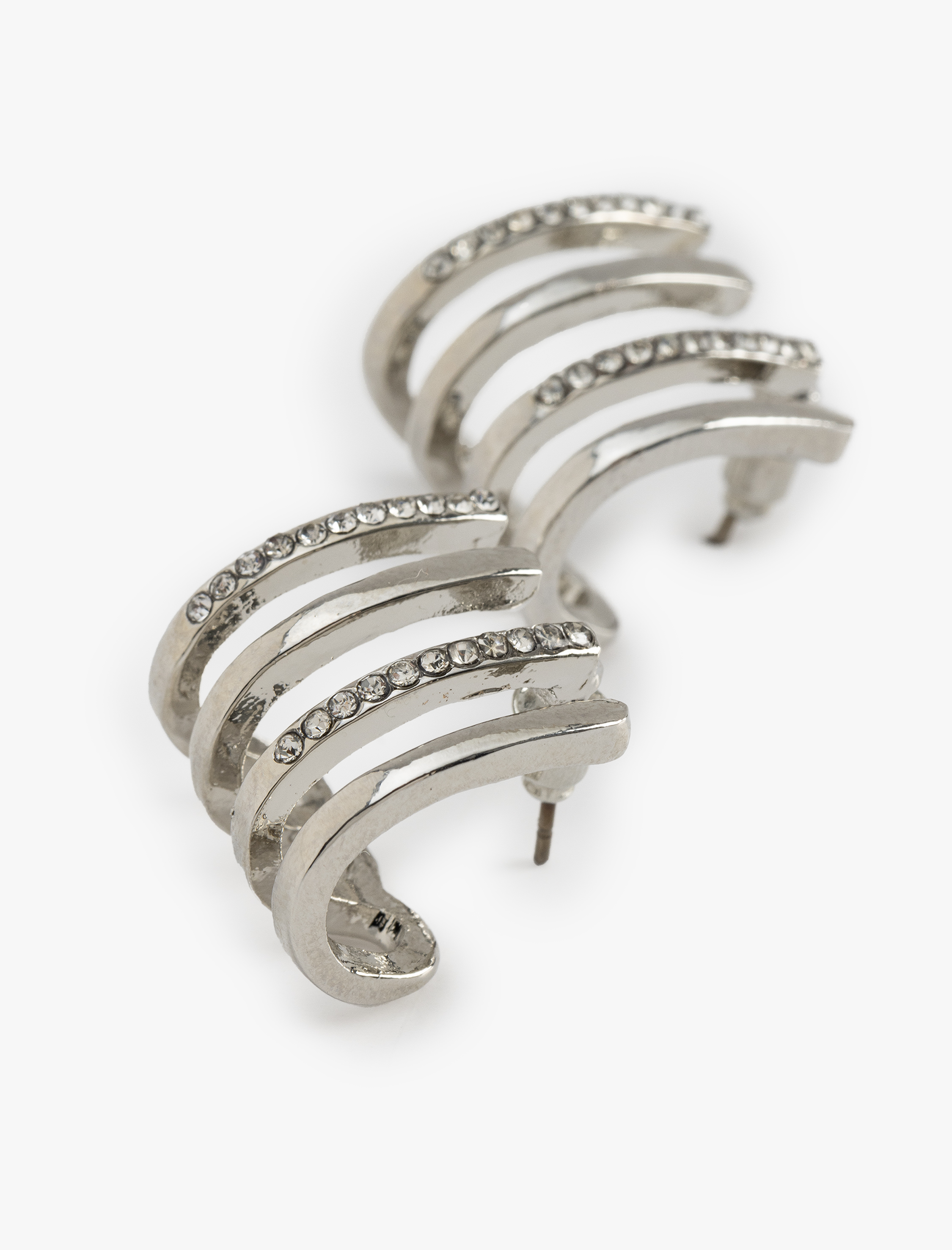  Kadın Taş Detaylı Dört Sıra Halka Küpe