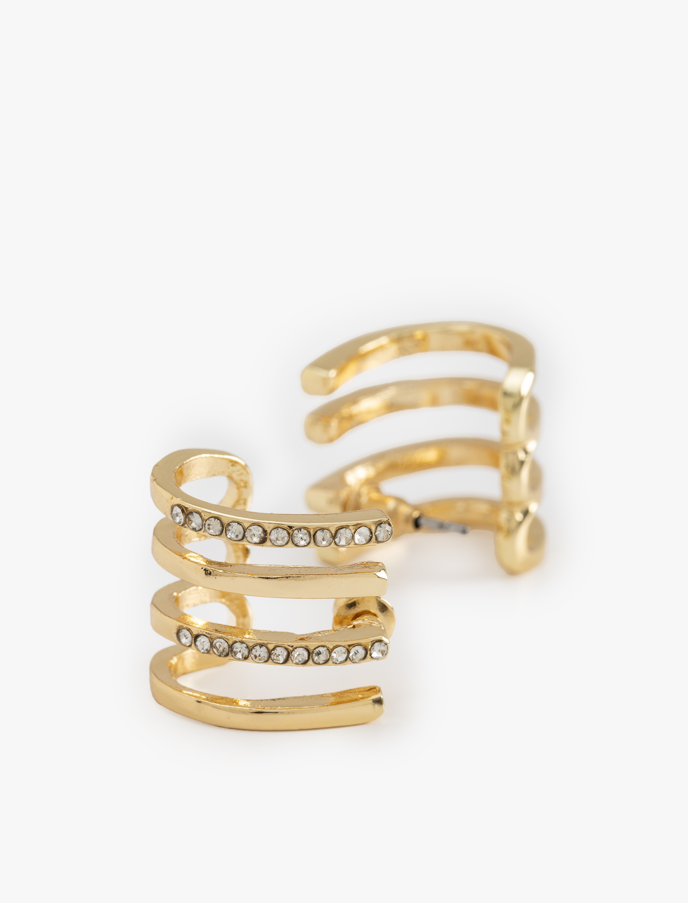  Kadın Taş Detaylı Dört Sıra Halka Küpe