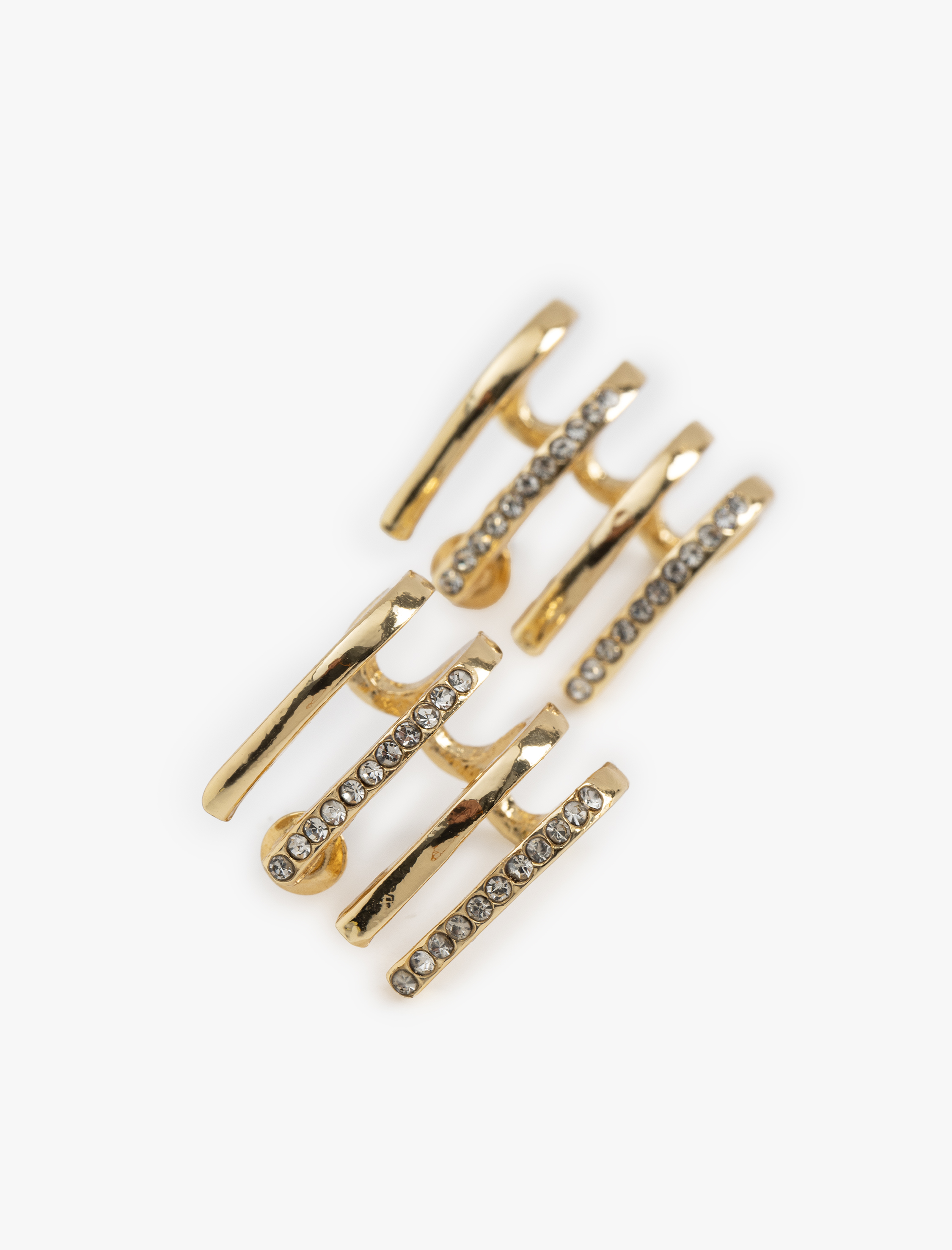  Kadın Taş Detaylı Dört Sıra Halka Küpe