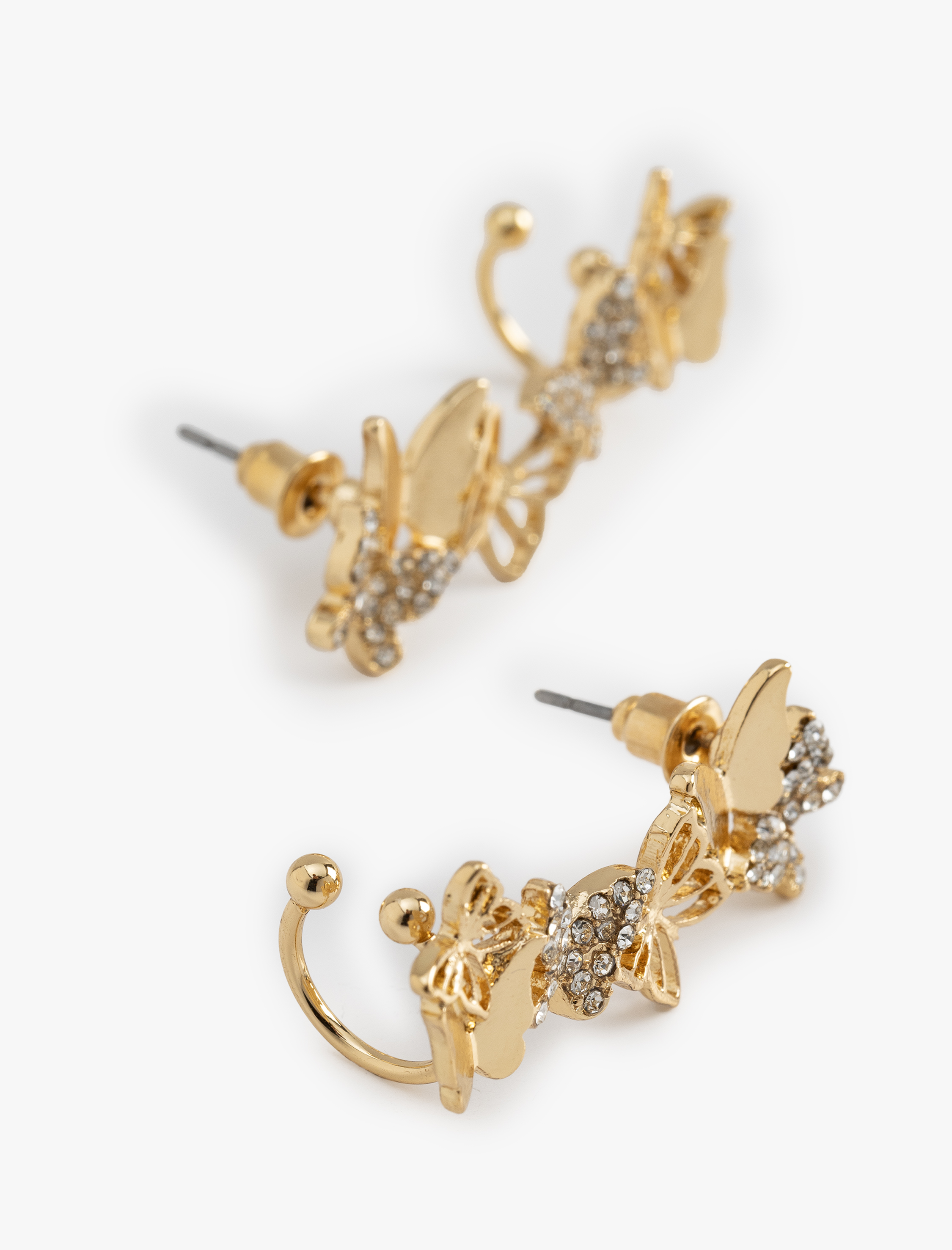  Kadın Taş Detaylı Kelebek Kıkırdak Küpe