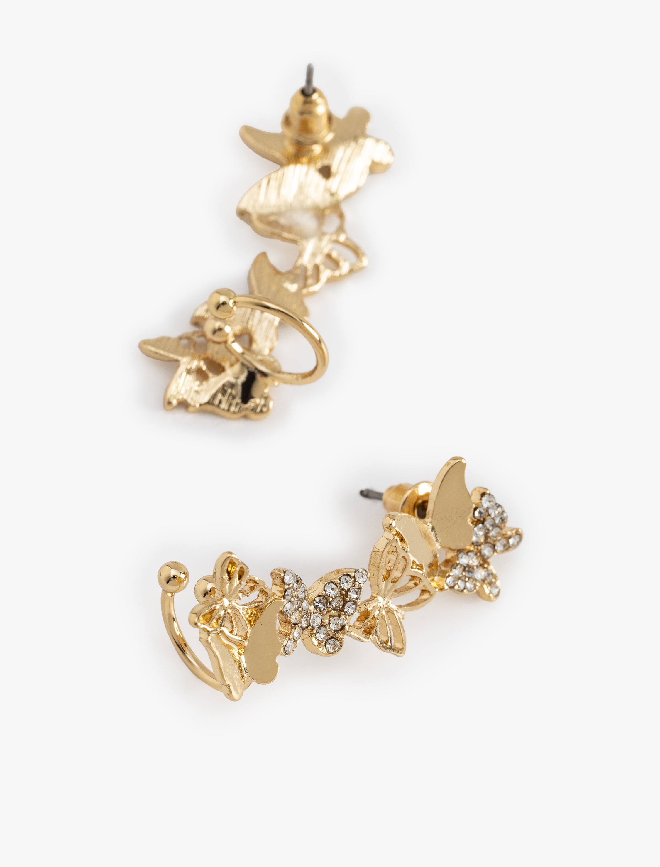  Kadın Taş Detaylı Kelebek Kıkırdak Küpe