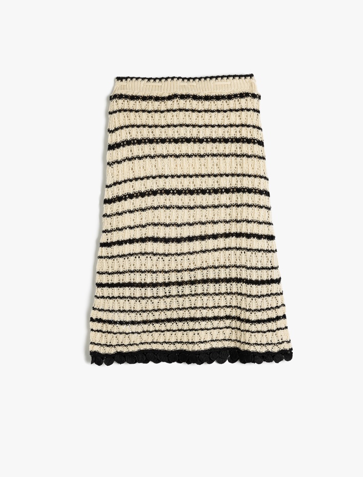 Kız Çocuk Ajurlu Midi Etek Bağlamam Detaylı