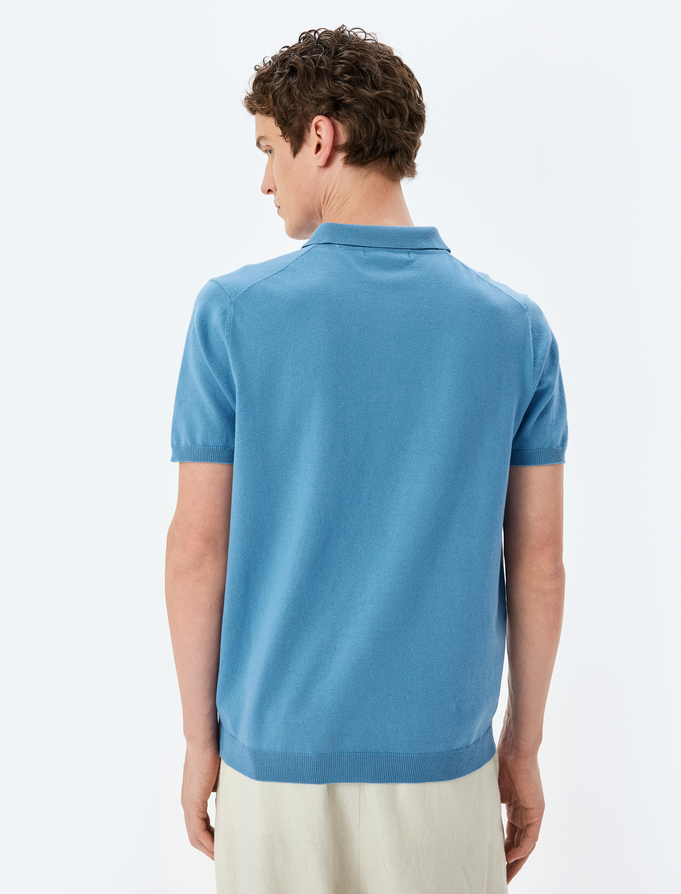   Kısa Kollu Pamuklu Polo Yaka Triko Tişört