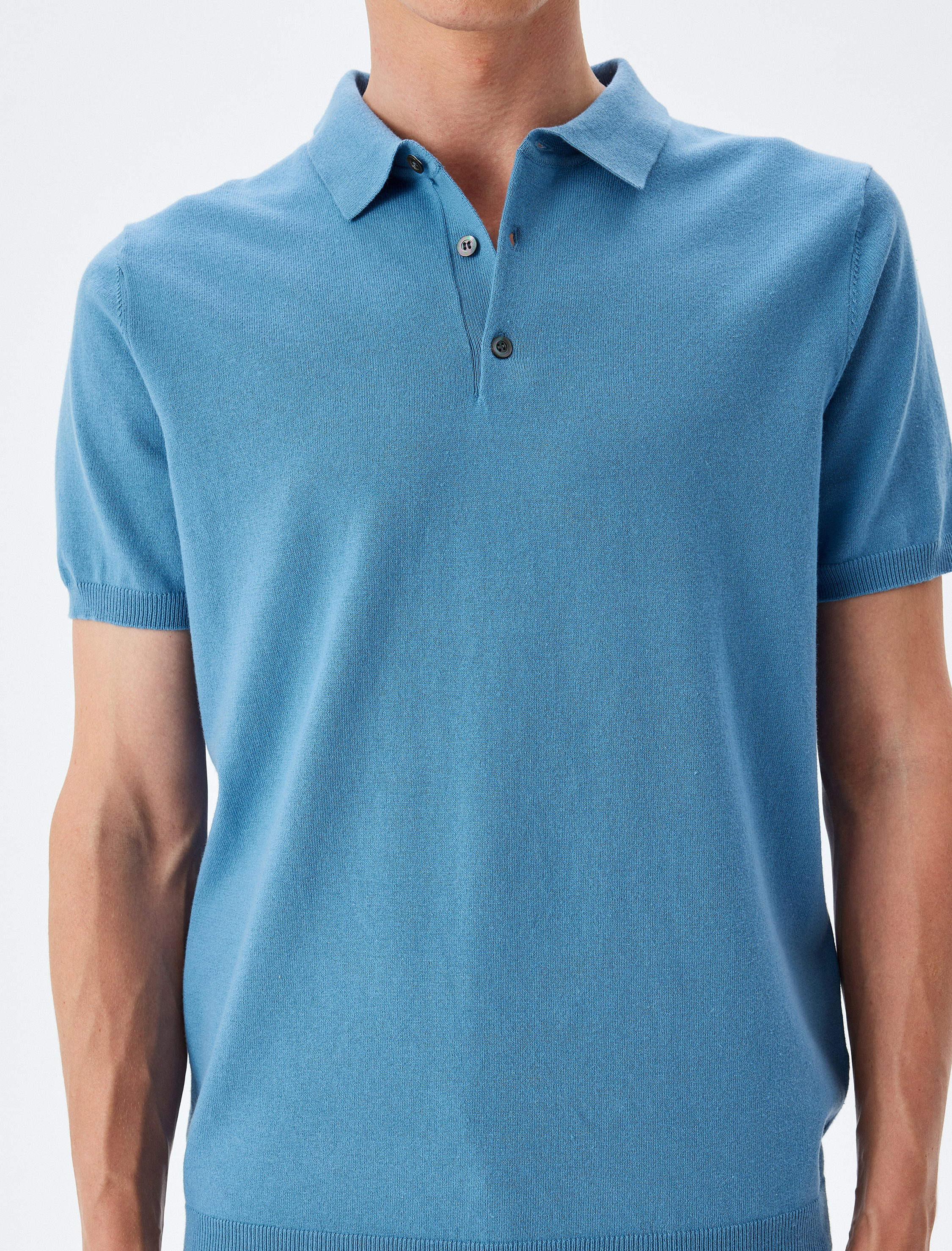   Kısa Kollu Pamuklu Polo Yaka Triko Tişört