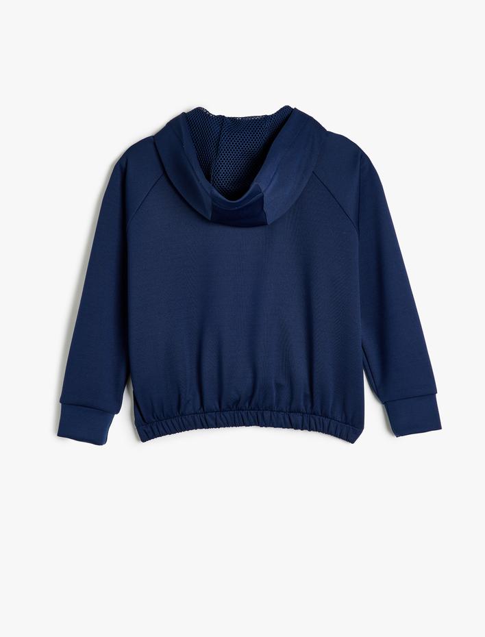 Kız Çocuk Fermuarlı Uzun Kollu Modal Karışımlı Kapşonlu Sweatshirt